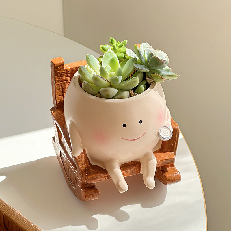 Gardening Tools Cute - وعاء زرع نباتات عصارية من الراتنج