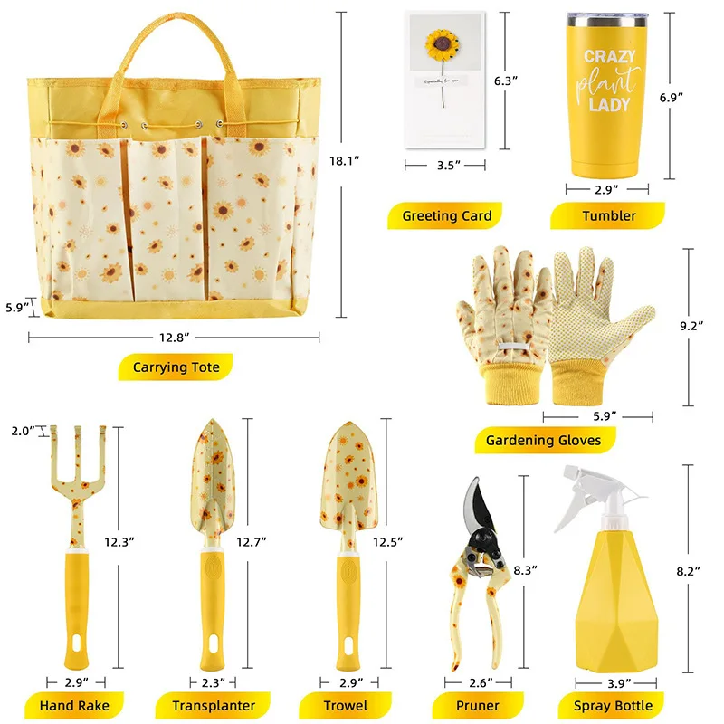 Gardening Tools Cute - مجموعة أدوات حدائق متينة للسيدات، هدية