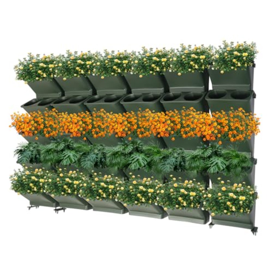 Vertical Wall Planter - مزهرية جدارية عمودية للشرفة والحديقة، مصنوعة