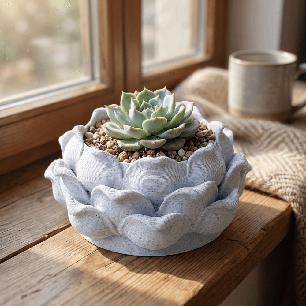 Vertical Wall Planter - وعاء نباتات عصارية على شكل زهرة