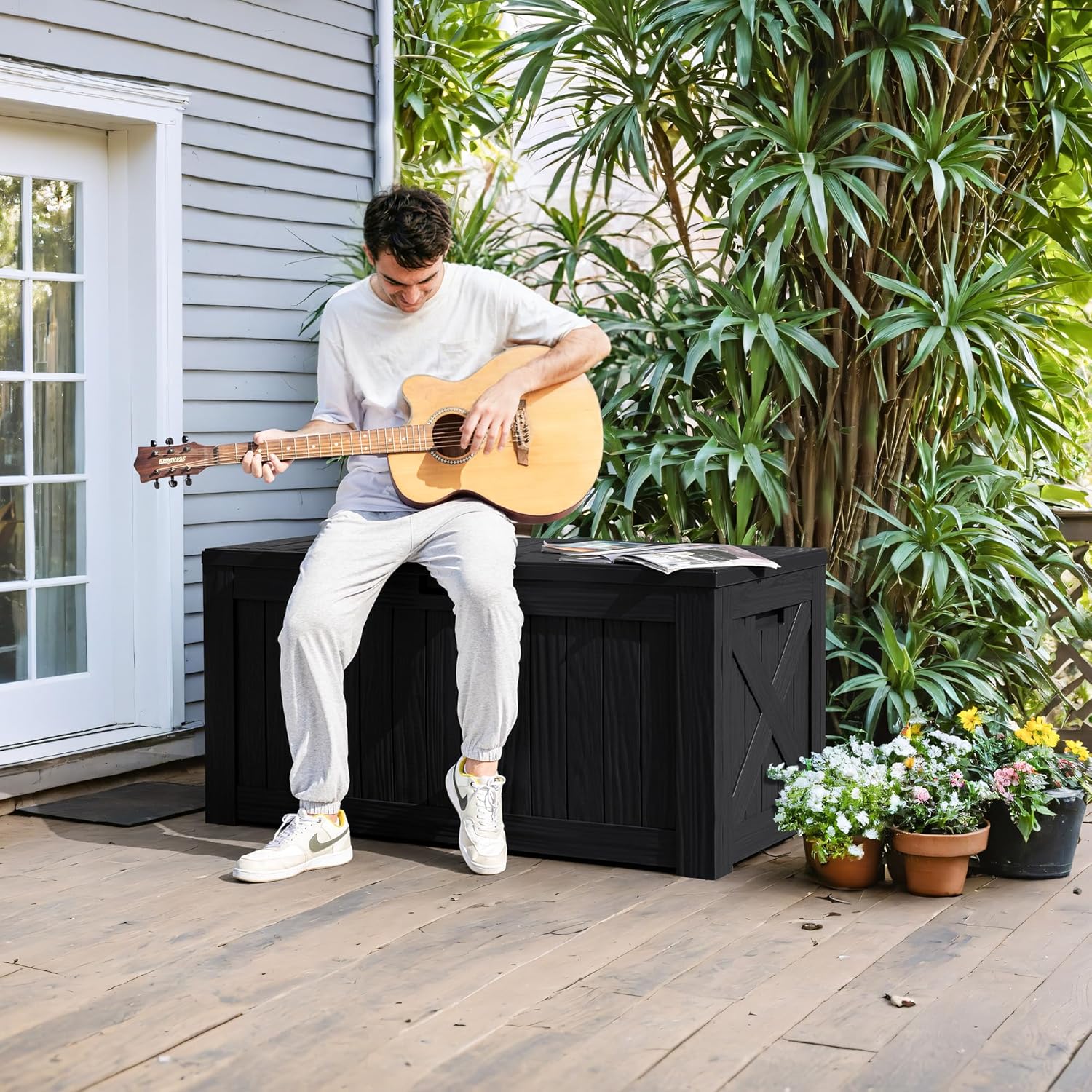 صندوق تخزين خارجي سعة 120 جالو - مراجعة Gardening Tools Images وسعره