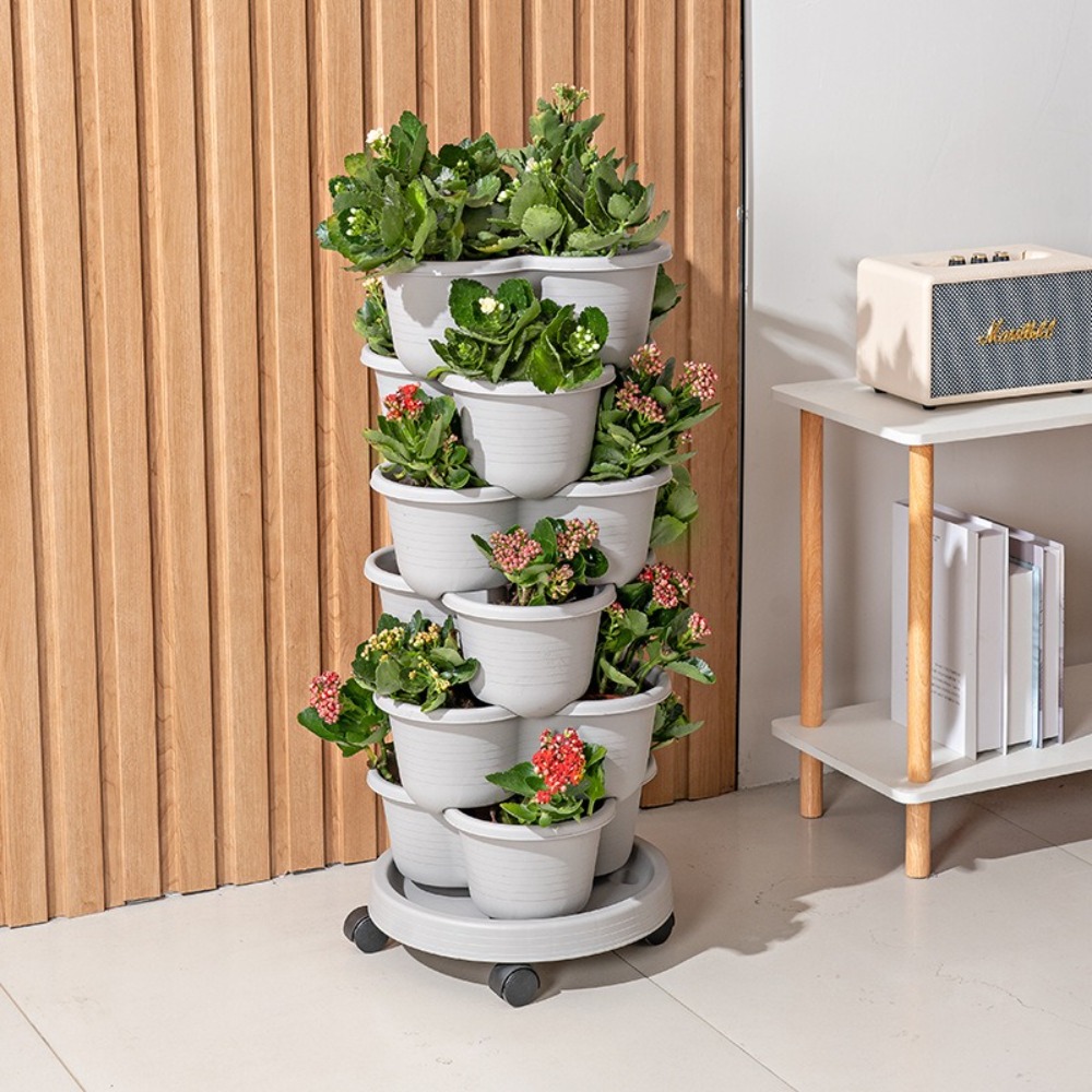 أصيص زهور بلاستيكي قابل للتكدي - مراجعة Vertical Wall Planter وسعره