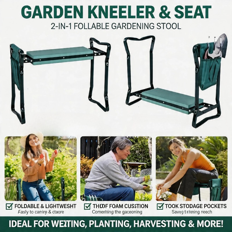 مقعد حديقة قابل للطي 2 في 1 لل - مراجعة Gardening Tools Kit For Sale وسعره