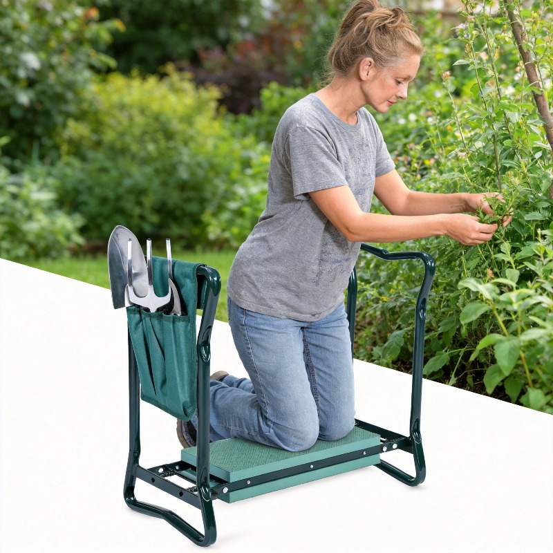 مقعد حديقة قابل للطي 2 في 1 مع - مراجعة Gardening Tools Kit For Sale وسعره