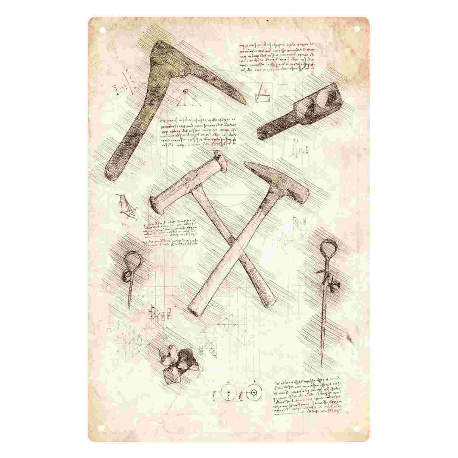 لافتة معدنية مسطحة ثنائية الأب - مراجعة Gardening Tools Sketch وسعره