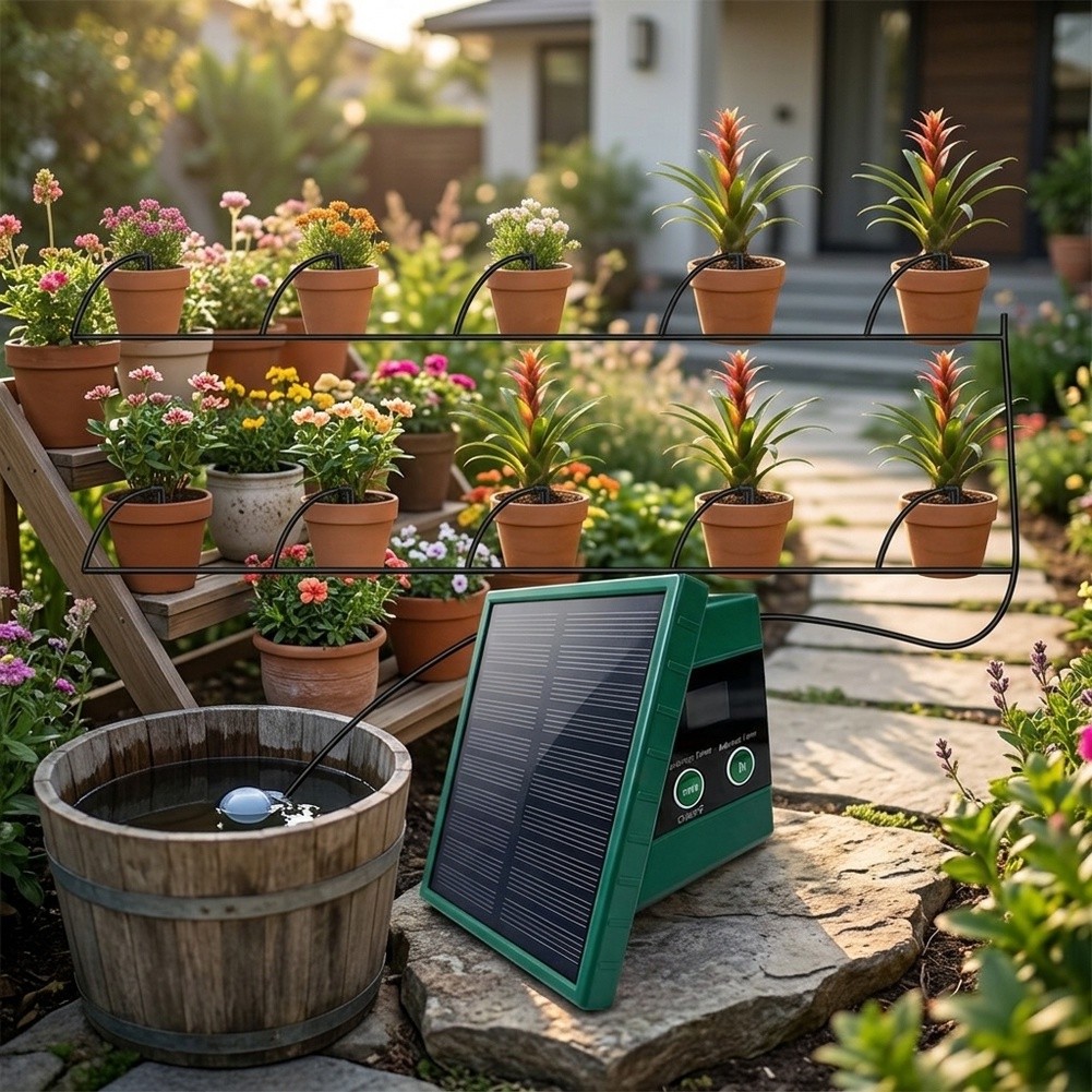طقم ري بالتنقيط بالطاقة الشمسي - مراجعة Drip Irrigation Kit وسعره