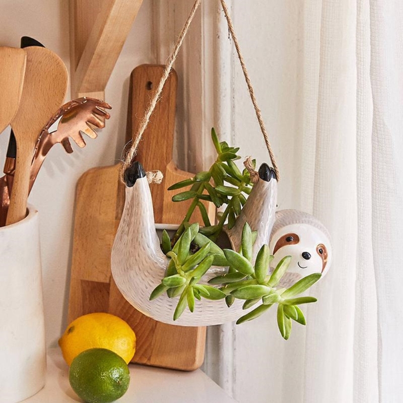 11 سنتيمتر الكسلان لطيف تمثال  - مراجعة Gardening Tools Cute وسعره